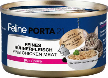 Produktbild von Feline Porta 21 Katzen Nassfutter Adult Huhn Stückchen in Sauce 6 x 90 g Sensitive ohne Zucker und Konservierungsstoffe - 6 x 90 g