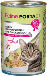 Produktbild von Feline Porta 21 Katzen Nassfutter Adult Huhn Stückchen in Sauce getreidefrei 6 x 400 g - 6 x 400 g