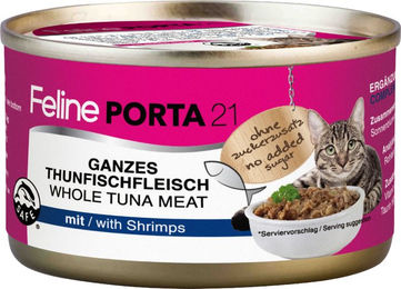 Produktbild von Feline Porta 21 Katzen Nassfutter Adult Thunfisch mit Garnele in Sauce 6 x 90 g - 6 x 90 g