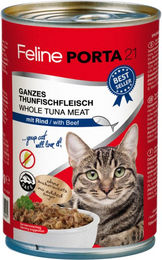 Produktbild von Feline Porta 21 Katzen Nassfutter Adult Thunfisch mit Rind in Sauce, getreidefrei, 6 x 400 g - 6 x 400 g