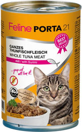 Produktbild von Feline Porta 21 Katzen Nassfutter Adult Thunfisch mit Stückchen in Sauce getreidefrei 6 x 400 g - 6 x 400 g
