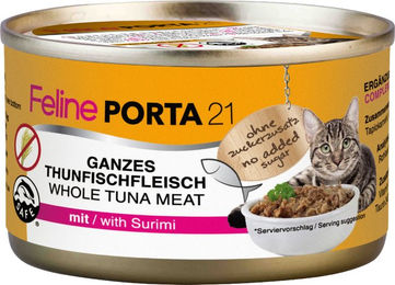 Produktbild von Feline Porta 21 Katzen Nassfutter Adult Thunfisch mit Stückchen in Sauce getreidefrei 6 x 90 g - 6 x 90 g