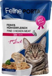 Produktbild von Feline Porta 21 Katzen Nassfutter Hühnerfleisch pur Stückchen in Sauce 6 x 100 g - 6 x 100 g