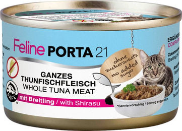 Produktbild von Feline Porta 21 Katzen Nassfutter Thunfisch für Adult Katzen 6 x 90 g getreidefrei - 6 x 90 g