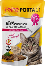 Produktbild von Feline Porta 21 Katzen Nassfutter Thunfisch mit Stückchen in Sauce getreidefrei 6 x 100 g - 6 x 100 g