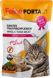 Feline Porta 21 Katzen Nassfutter Thunfisch mit Surimi Stückchen in Sauce 6 x 100 g getreidefrei - 6 x 100 g – Bild 1 von 3