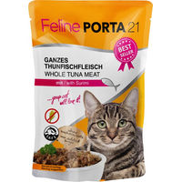 Produktbild von Feline Porta 21 Katzen Nassfutter Thunfisch mit Surimi Stückchen in Sauce 6 x 100 g getreidefrei - 6 x 100 g