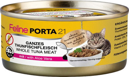 Produktbild von Feline Porta 21 Katzen Nassfutter Thunfisch Stückchen in Sauce getreidefrei 6 x 156 g - 6 x 156 g
