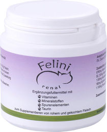Produktbild von Felini Renal Pulver Nahrungsergänzung für Katzen zur Unterstützung der Nierenfunktion 125 g