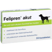 Produktbild von Felipren Akut Kautabletten bei Durchfall für Hunde 24 Stück