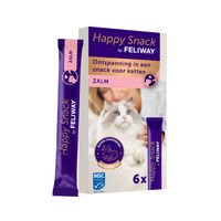 Produktbild von Feliway Happy Snack Lachs Beruhigende Creme-Snacksticks für Katzen 24 x 15 g