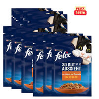 Produktbild von Felix Bio Katzenfutter Stückchen in Gelee Huhn für adulte Katzen 26 x 85g - 120 x 85 g
