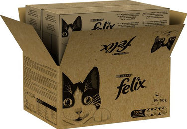 Produktbild von Felix Classic Katzen Nassfutter Stückchen in Gelee Fisch Mixpaket 80 x 85 g - 80 x 85 g