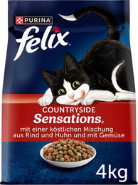 Produktbild von Felix Countryside Sensations Katzenfutter Rind & Huhn für erwachsene Katzen 2x4kg