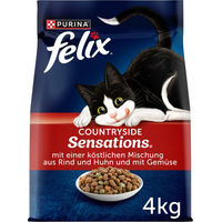 Produktbild von Felix Countryside Sensations Katzenfutter Rind & Huhn für erwachsene Katzen 2x4kg