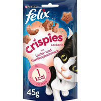 Produktbild von Felix Crispies Katzensnack Lachs und Forelle für erwachsene Katzen 4x45g
