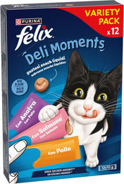 Produktbild von Felix Deli Moments Katzen Leckerli Creme Huhn Lachs und Ente 12 x 10 g