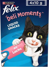 Felix Deli Moments Liquid Snack Creme Lachs für Katzen Adult 4x10 g - 4 x 10 g – Bild 1 von 6
