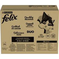 Produktbild von Felix Doppelt Lecker Katzen Nassfutter Stückchen in Gelee Geschmacksvielfalt vom Land 120 x 85 g - 120 x 85 g