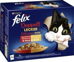 Felix Doppelt Lecker Nassfutter für Katzen Adult Geschmacksvielfalt vom Land Stückchen in Gelee 12x85g - 12 x 85 g – Bild 1 von 9