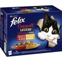 Produktbild von Felix Doppelt Lecker Nassfutter für Katzen Adult Geschmacksvielfalt vom Land Stückchen in Gelee 12x85g - 12 x 85 g