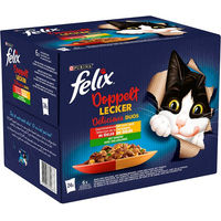 Produktbild von Felix Doppelt Lecker Nassfutter für Katzen Adult Stückchen in Gelee mit Gemüse 24 x 85 g - 24 x 85 g