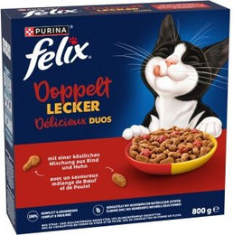 Felix Doppelt Lecker Trockenfutter für Katzen Adult Rind und Huhn 800 g ohne Farb- und Aromastoffe – Bild 1 von 6