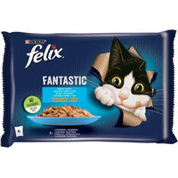 Produktbild von Felix Fantastic Katzen Nassfutter Adult Lachs und Scholle Stückchen in Sauce 4x85g