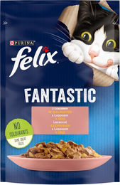 Produktbild von Felix Fantastic Katzenfutter Adult Lachs Stückchen in Gelee 52 x 85 g ohne Konservierungsstoffe - 52 x 85 g