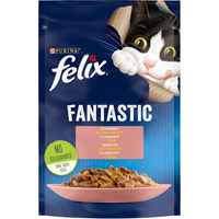 Produktbild von Felix Fantastic Katzenfutter Adult Lachs Stückchen in Gelee 52 x 85 g ohne Konservierungsstoffe - 52 x 85 g