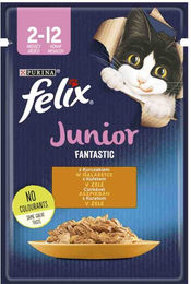Produktbild von Felix Junior Fantastic Pouches Kitten Huhn Stückchen in Gelee 52 x 85 g - 52 x 85 g