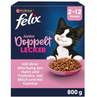 Produktbild von Felix Junior Kitten Trockenfutter Geflügel mit knusprigen Kroketten 800g