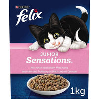 Produktbild von Felix Junior Sensations Trockenfutter für Katzen Kitten ohne Farb- und Aromastoffe 1 kg - 1 kg