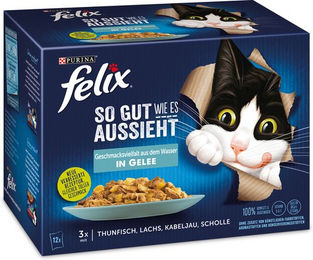 Produktbild von Felix Katzen-Nassfutter Agail mit Fischstückchen für erwachsene Katzen, 6 x 85 g - 6 x 85 g