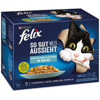 Produktbild von Felix Katzen-Nassfutter Agail mit Fischstückchen für erwachsene Katzen, 6 x 85 g - 6 x 85 g