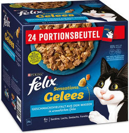 Felix Katzen-Nassfutter Fisch Stückchen in Gelee Adult 4 x 85 g ohne Konservierungsstoffe und Farbstoffe - 4 x 85 g – Bild 1 von 7