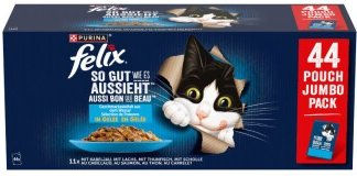 Felix Katzen Nassfutter für sterilisierte Adult Katzen mit Fischsorten in Gelee 44 x 85g – Bild 1 von 9