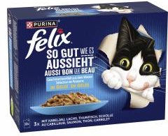 Felix Katzen Nassfutter Geschmacksvielfalt aus dem Wasser Stückchen in Gelee für Adult Katzen 12 x 85 g - 12 x 85 g – Bild 1 von 6