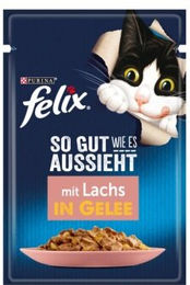 Felix Katzen Nassfutter Lachs Stückchen in Gelee für erwachsene Katzen 26x85 g - 26 x 85 g – Bild 1 von 3