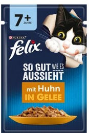 Felix Katzen Nassfutter Senior Stückchen in Gelee 52x85 g - 52 x 85 g – Bild 1 von 3