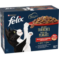 Produktbild von Felix Katzen Nassfutter Stückchen in Gelee Adult 12 x 80 g ohne Farb- und Aromastoffe sowie Konservierungsstoffe - 12 x 80 g
