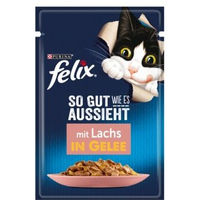Produktbild von Felix Katzenfutter Adult Lachs Stückchen in Gelee 52x85 g - 52 x 85 g