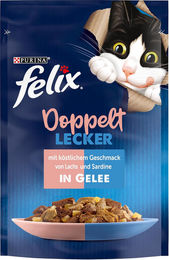 Felix Katzenfutter Adult Sardine und Lachs 26 x 85 g ohne Farb-, Aroma- und Konservierungsstoffe – Bild 1 von 1