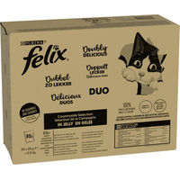 Produktbild von Felix Katzenfutter Adult Stückchen in Gelee Haut & Fell 80 x 85 g Beutel ohne Farb- und Aromastoffe sowie Konservierungsstoffe - 80 x 85 g