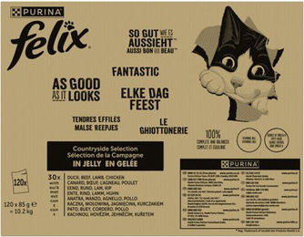 Felix Katzenfutter Countryside Auswahl Stückchen in Gelee 44 x 85 g – Bild 1 von 4