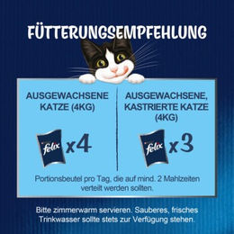 Produktbild von Felix Katzenfutter für erwachsene Katzen Sterilisiert Kabeljau Stückchen in Gelee 52x85 g - 52 x 85 g