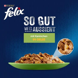 Felix Katzenfutter Kaninchen Stückchen in Gelee für sterilisierte adulte Katzen 26x85 g - 26 x 85 g – Bild 1 von 2