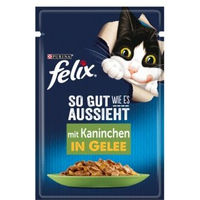 Produktbild von Felix Katzenfutter Kaninchen Stückchen in Gelee für sterilisierte adulte Katzen 52x85 g - 52 x 85 g