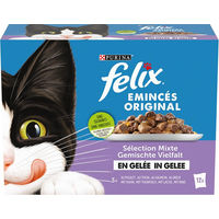 Produktbild von Felix Katzenfutter Pouches Stückchen in Gelee Gemischte Auswahl Fisch und Geflügel 48 x 85 g - 48 x 85 g