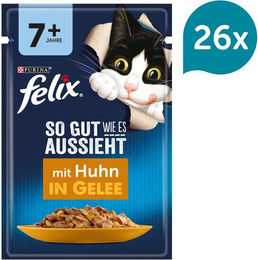 Produktbild von Felix Katzenfutter Senior Huhn in Gelee 26x85g